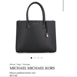 micheal kors large mercer leather tote bag